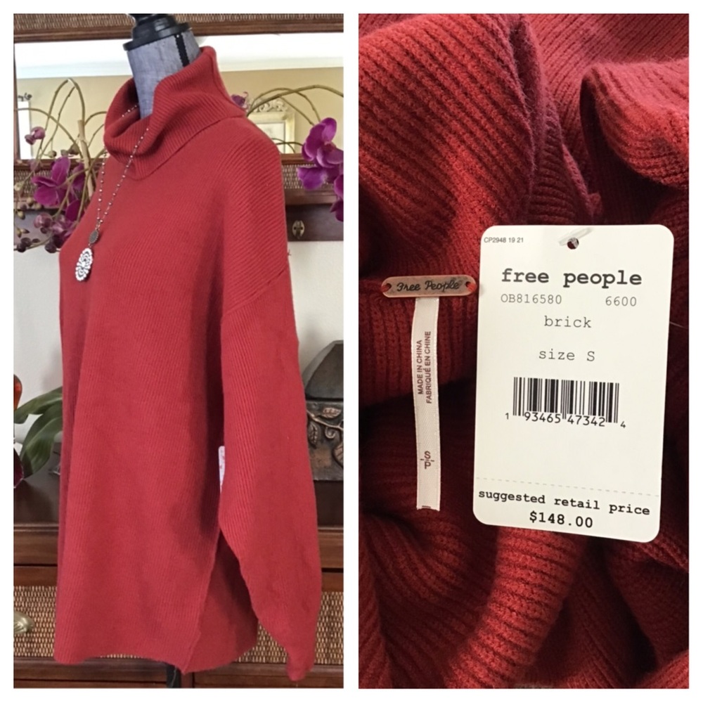 Free People Softly Structured Tunic Sweater. NWT. - Picture 5 of 8